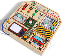 Montessori Wooden Sensory Busy Board for Toddlers